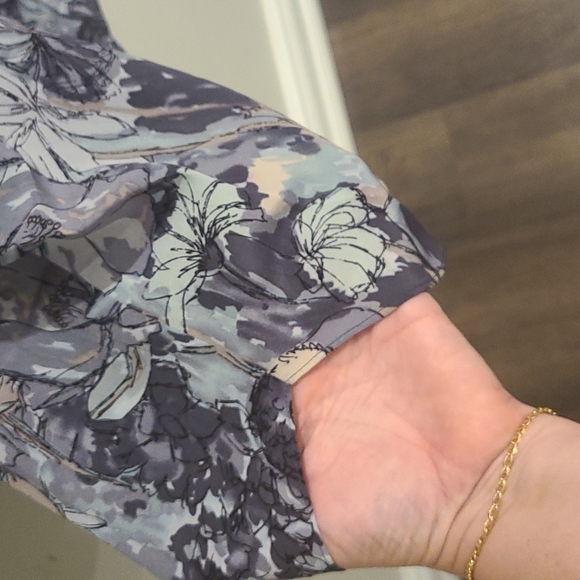 Rebecca Taylor Silk 3/4 sleeve floral print Mini Dress with pockets - Picture 9 of 11